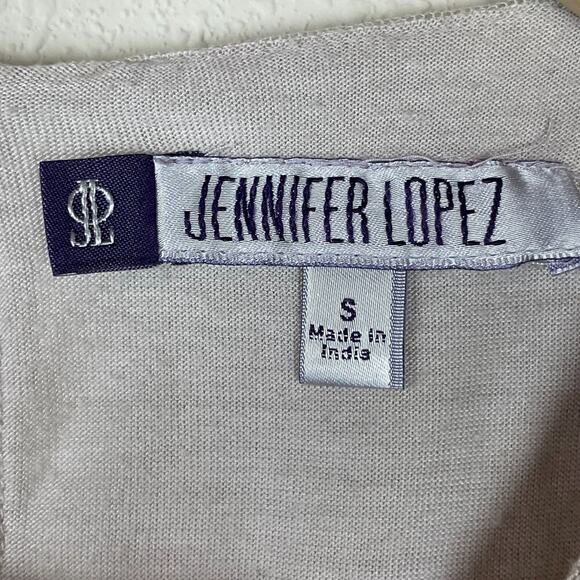 Jennifer Lopez Beige Sleeveless Top Size S – Beaded Chiffon Fairycore Keyhole - Picture 6 of 7